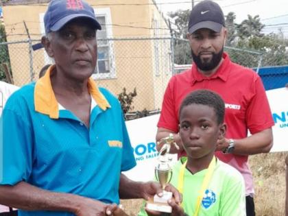 Jaydon Lawrence (right) of Esher Primary, the Hanover primary schools football MVP, will be one of the many players on show in the Hanover Primary Allstars versus Trelawny Primary Allstars match at the Colin Miller Sports Complex, Hanover, today at 2:30 p.