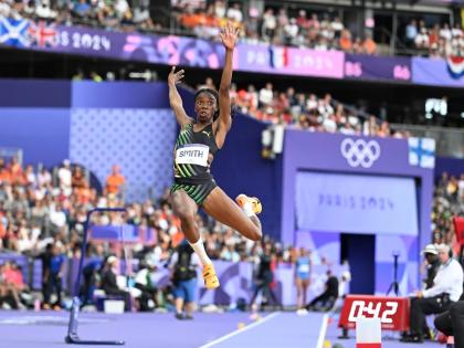 Ackelia Smith competing at the Paris Olympics in 2024.