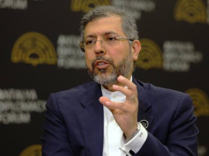 Iran’s Deputy Foreign Minister Saeed Khatibzadeh talks during an interview with Associated Press at the Antalya Diplomacy Forum, in Antalya, southern Türkiye.