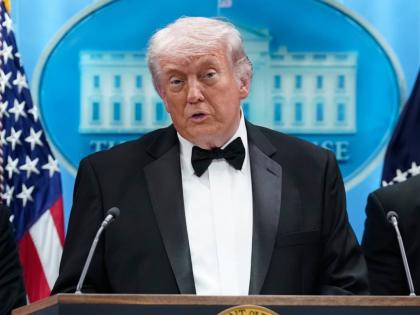United States President Donald Trump speaks in the James Brady Press Briefing Room at the White House after an unspecified threat at the annual White House Correspondents' Association Dinner in Washington on April 25, 2026. (AP Photo/Jose Luis Magana)

