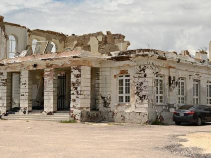 The ruined remains of the St Elizabeth Parish Court on High Street in Black River, six months after Hurricane Melissa made a destructive landfall in the parish on October 28, 2025.