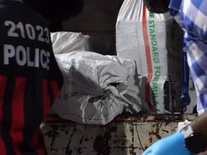 A screenshot from a video of cocaine seized offshore Clarendon 