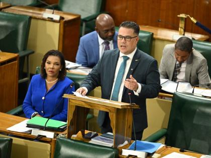 Minister of Water, Environment and Climate Change, Matthew Samuda, making his contribution to the 2026/27 Sectoral Debate in the House of Representatives on April 28.
