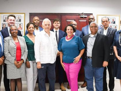 Representatives of the Port of Antwerp-Bruges, the Shipping Association of Jamaica (SAJ), and key maritime stakeholders following discussions at the SAJ on advancing the Newport West Development Project under the European Union’s Global Gateway Initiativ