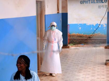 A healthcare worker at an Ebola treatment centre in Ituri, Democratic Republic of the Congo, on July 22.
