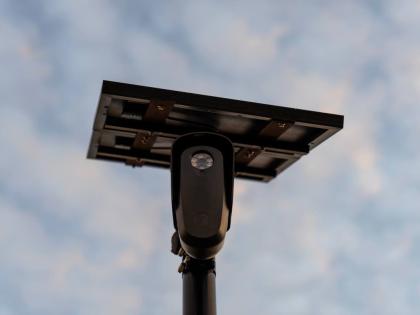 A Flock Safety license plate reader is seen along a public road, Thursday, Oct. 16, 2025, in Houston. 