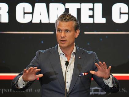 US Defence Secretary Pete Hegseth speaks at a forum of The Americas Counter Cartel Coalition in Panama City.