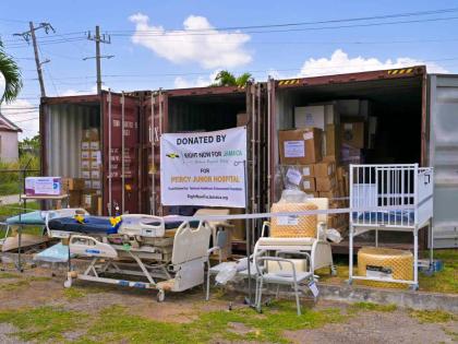 Some of the medical equipment and supplies, valued approximately US$400,000, which were donated to Percy Junor Hospital in Clarendon by United States (US)-based diaspora Organisation, Right Now For Jamaica (RNFJ). The presentation was made during a handove