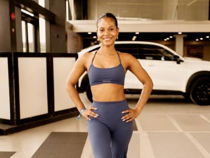 Sky Cammock engages in a lunge during Powerade’s Power in Pilates showcase last Saturday at the GWM Jamaica showroom.