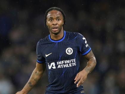 Then-Chelsea’s Raheem Sterling during an English Premier League football match against Manchester City at the Etihad stadium in Manchester, England, on February 17, 2024. 