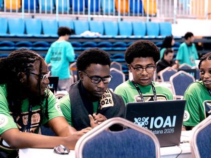 From left, Campion College students Jozanne Thompson, Amari Cross, Matthew Williams and Tori Senior, who represented Jamaica at the recent International Olympiad of AI in Astana, Kazakhstan.
