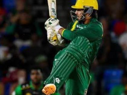 Saim Ayub pulls during his century against the St Kitts and Nevis Patriots.