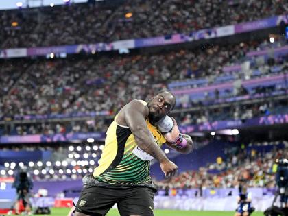 Rajindra Campbell of Jamaica competing in the men’s shotput finals at the Stade de France in Paris, France on Saturday, August 3, 2024. Campbell mined bronze in the event with a throw of 22.15m.