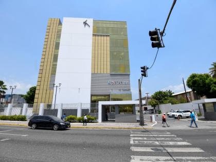 Antoine Lodge/Photographer 
A six-storey commercial building on Half Way Tree Road in St Andrew, listed as ideal for business process outsourcing, with two rental options: three floors spanning 30,000 square feet, or four floors spanning 43,000 square feet