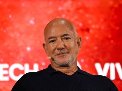 Amazon founder Jeff Bezos speaks at the Vivatech fair in Paris, France, Wednesday, June 17, 2026. (AP Photo)