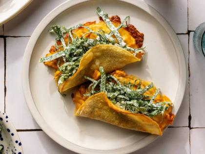 Chicken tacos from the cookbook ‘The Protein Meal Prep Plan’ by Cassy Joy Garcia.