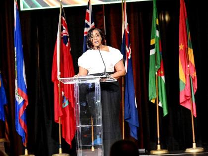 Speaker of Jamaica’s House of Representatives and Chair of the Commonwealth Parliamentary Association (CPA) Caribbean, the Americas and the Atlantic (CAA), Juliet Holness, delivers remarks during the CPA-CAA’s 48th Regional Conference at the Moon Palac