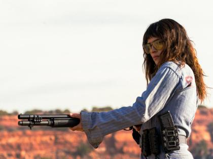Adria Arjona in a scene from ‘Onslaught’.