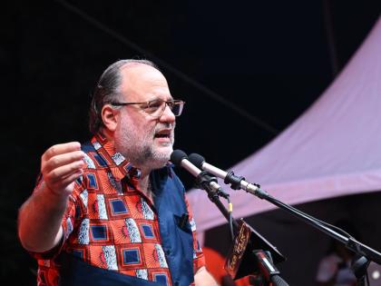 Opposition Leader Mark Golding, president of the People’s National Party, addresses supporters during the public session of the 88th Annual Conference in Westmoreland on Sunday. 
