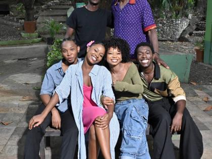 Delroy Lindo (standing, right), actor, producer and director of ‘Jabari’s People’, and his lead star Seyi Andes-Pelumi (standing, left) joined fellow cast members (seated, from left) Rolando Alberts, Shernet Swearine, Zoe Daniele ChingSang and Sule T