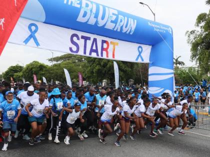 
Participants in the annual Blue Run 5K in New Kingston last week.