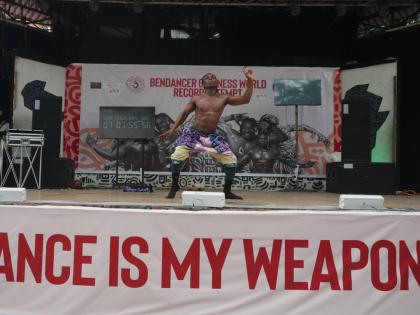 AP Benjamin Daniel, known as Ben Dancer, attempts to dance for 168 hours in a bid to set a Guinness World Record at Freedom Park in Lagos, Nigeria, on Tuesday.