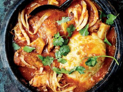 Nkrakra soup from the cookbook ‘Zoe’s Ghana Kitchen’ by Zoe Adjonyoh. 