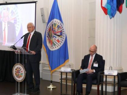 Minister of Justice and Constitutional Affairs, Delroy Chuck, addressing the regional anti-corruption conference, held under the theme, 'The Fight Against Corruption: Addressing a Common Threat to Society and Development', held at the Organization of Ameri