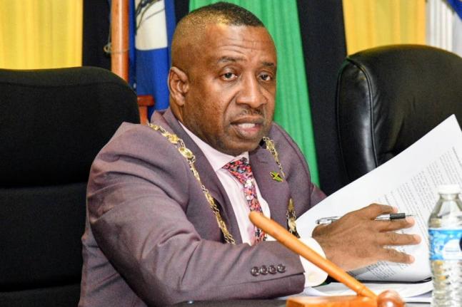 Mayor of Kingston, Councillor Andrew Swaby, addressing the monthly meeting of the Kingston and St Andrew Municipal Corporation on Tuesday, February 10 at the corporation’s downtown Kingston offices.