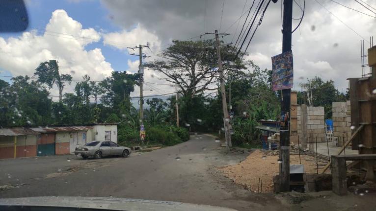 The Parks Road area where the student was found on Tuesday night after she was reportedly thrown from a vehicle. 