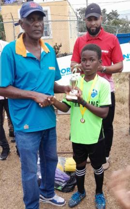 Jaydon Lawrence (right) of Esher Primary, the Hanover primary schools football MVP, will be one of the many players on show in the Hanover Primary Allstars versus Trelawny Primary Allstars match at the Colin Miller Sports Complex, Hanover, today at 2:30 p.