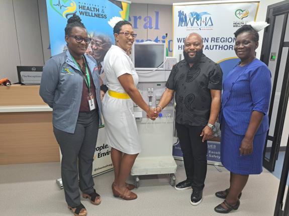 From left: Tamara Bernard, hospital administrator at the Cornwall Regional Hospital [CRH] in Montego Bay, St James; Leset Stephenson, departmental manager of the CRH’s Dialysis Unit; Patrick Williams, president of the Jamaica Awareness Association of Cal