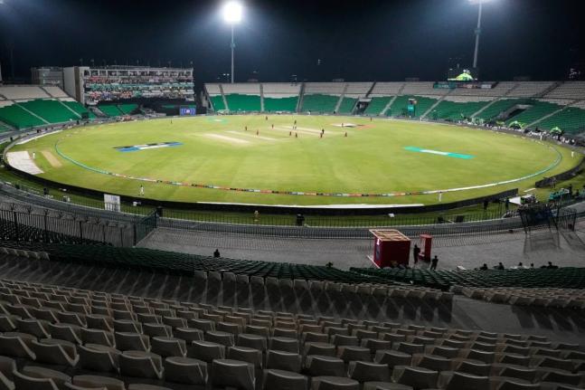 
A view of the Gaddafi Stadium during the opening Pakistan Super League cricket math between Lahore Qalandars and Hyderabad Kingsmen in Lahore, Pakistan, on March 26. 