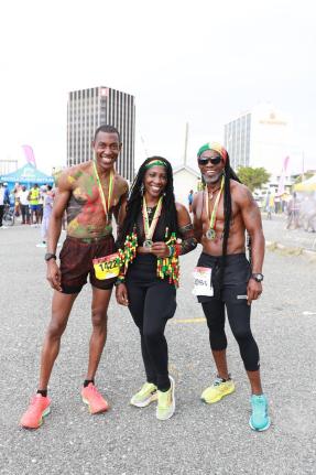 
From left: Dale Morgan, Daniella Bernard, and Floyd Pauline during the 2025 Reggae Marathon.
