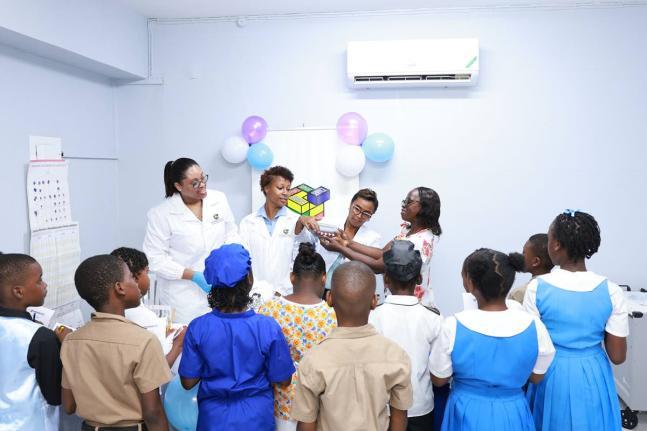 Planting the seeds of science at Mountain View Primary. Members of the Caledonia Medical (Biomedical) Laboratory team spent some time with the staff and students at Mountain View Primary during their Career Fair activities on April 21 and as part of Medica