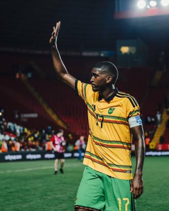 Reggae Boyz player Damion Lowe thanks fans who came to London to watch his side play against Nigeria in the final of the Unity Cup in March.