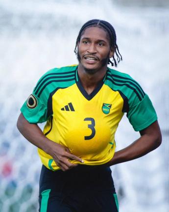 Jamaica U20 player, Jaquan Brown, celebrates scoring a time-added goal against Panama during a Concacaf U20 Championship football game against Panama at the Estadio Universitario BUAP in Puebla, Mexico, yesterday.
