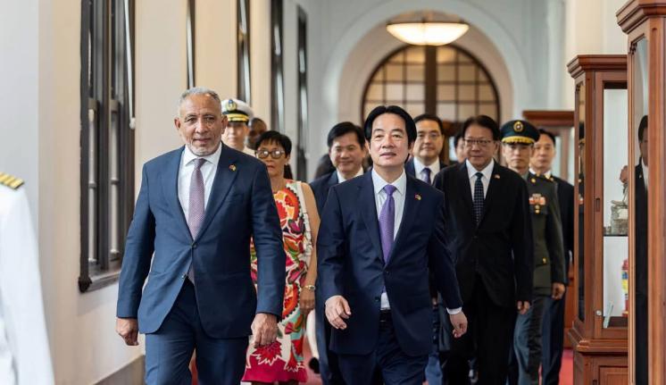 Taiwan President Lai Ching-te (right) and St Vincent and the Grenadines Prime Minister Dr Godwin Friday during the prime minister’s official visit to Taiwan.