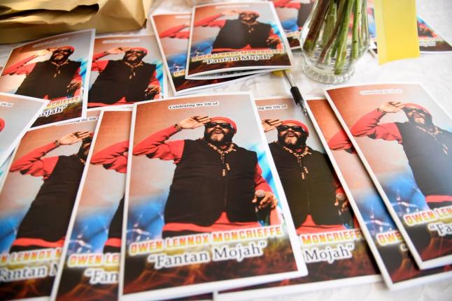 The funeral programme for late reggae artiste Fantan Mojah at the University Chapel at The University of the West Indies (UWI) Mona in St Andrew on August 13, 2026. 