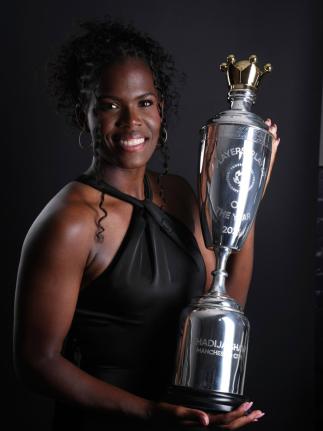 Khadijah Saw celebrates with her PFA Award.