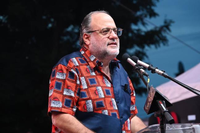 
People’s National Party (PNP) president Mark Golding addressing the party’s 88th annual conference in Savanna-La-Mar, Westmoreland on Sunday, September 20.