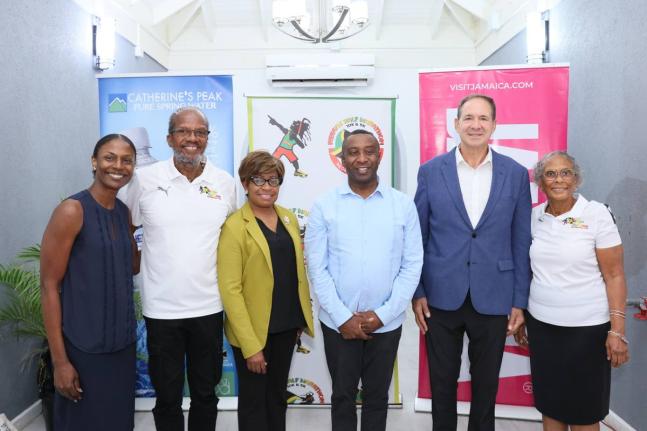 
From left: Tricia Martin, president, Jamdammers Running Club; Alfred ‘Frano’ Francis, race director, Reggae Marathon; Lorna Robinson, promotions and events manager, Jamaica Tourist Board; His Worship, Mayor of Kingston, Councillor Andrew Swaby; Christ