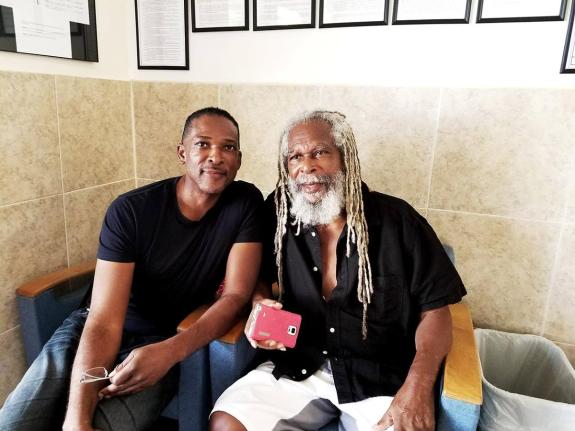 Godfrey Anderson and his father, Bob Andy.