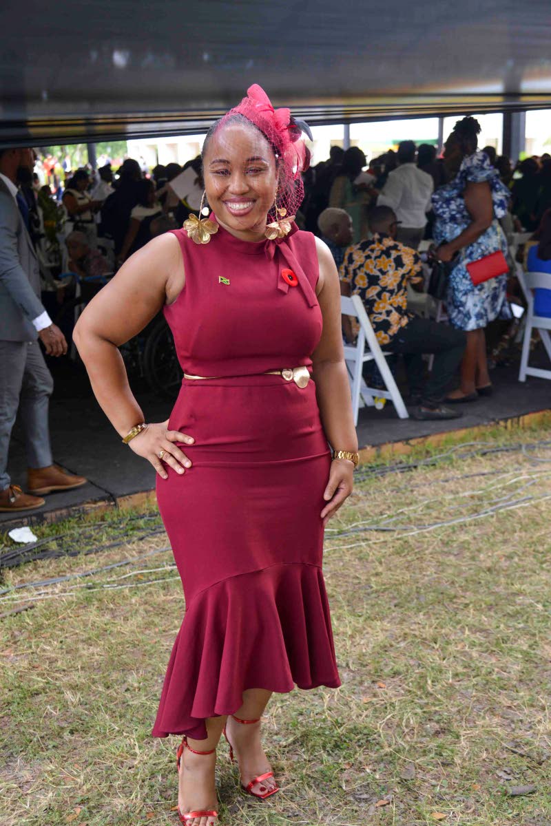 Selena Chin, financial adviser at Sagicor, is fabulous in red.