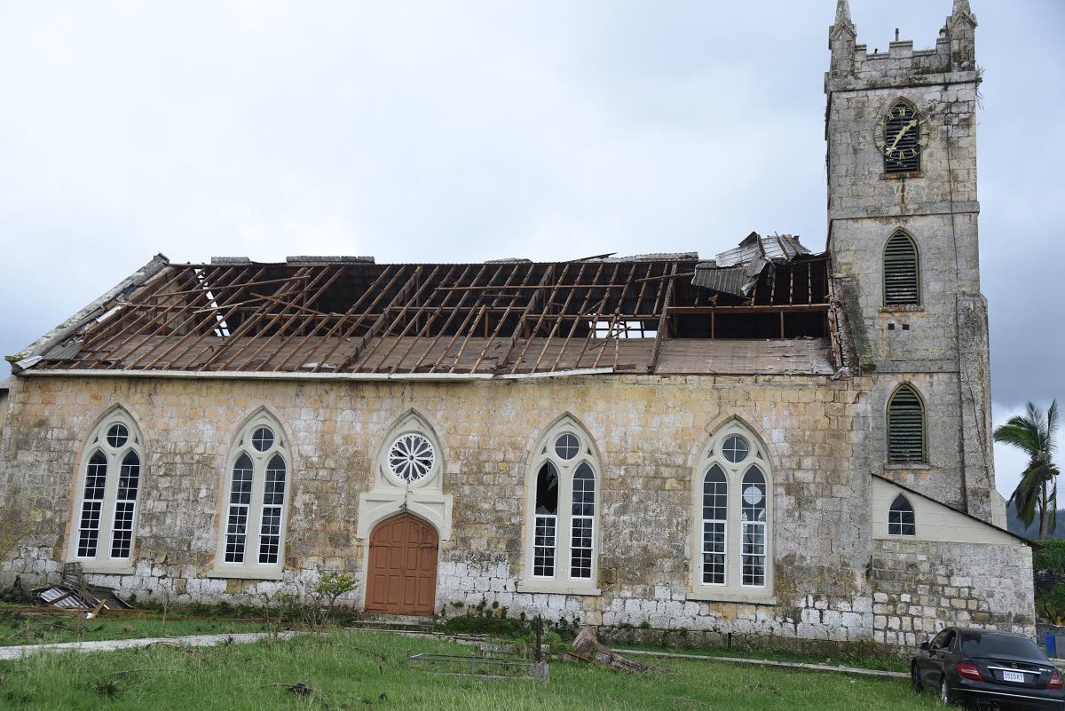 
The roof of the St Michael’s Anglican Church in Clark’s Town, Trelawny, was severely damaged.
