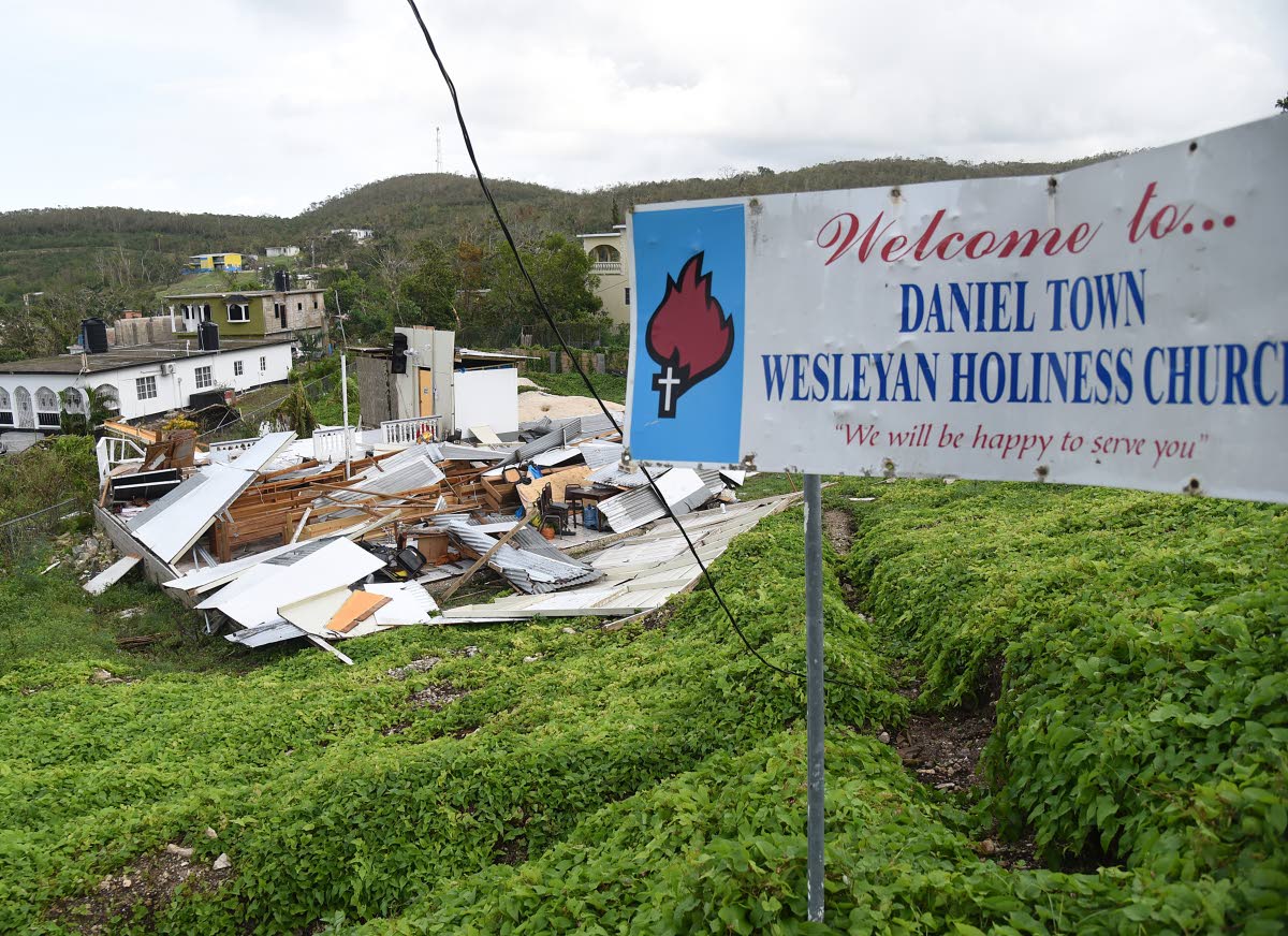 
The Daniel Town Wesleyan Holiness Church in Trelawny that was completely destroyed during the passage of Hurricane Melissa.