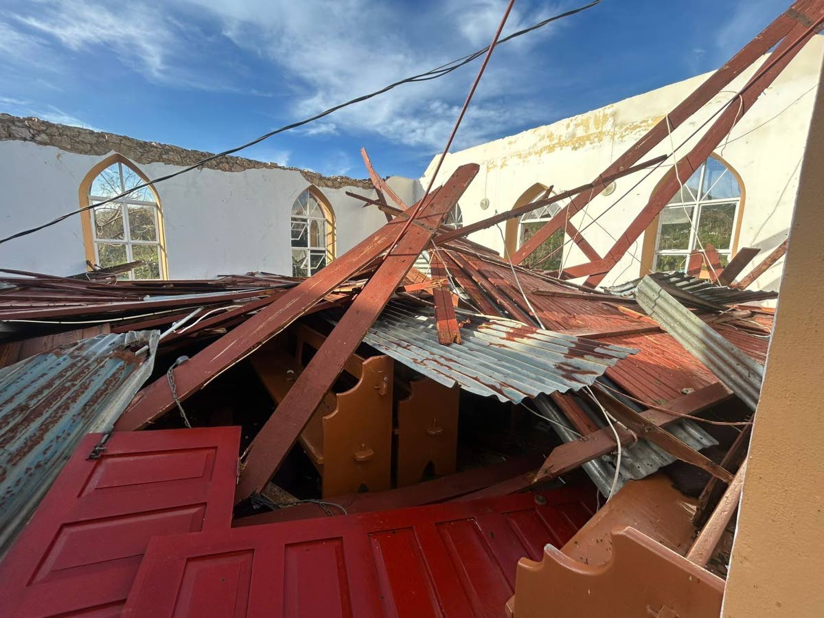 
What’s left of the inside of the Mount Hermon United in Westmoreland.