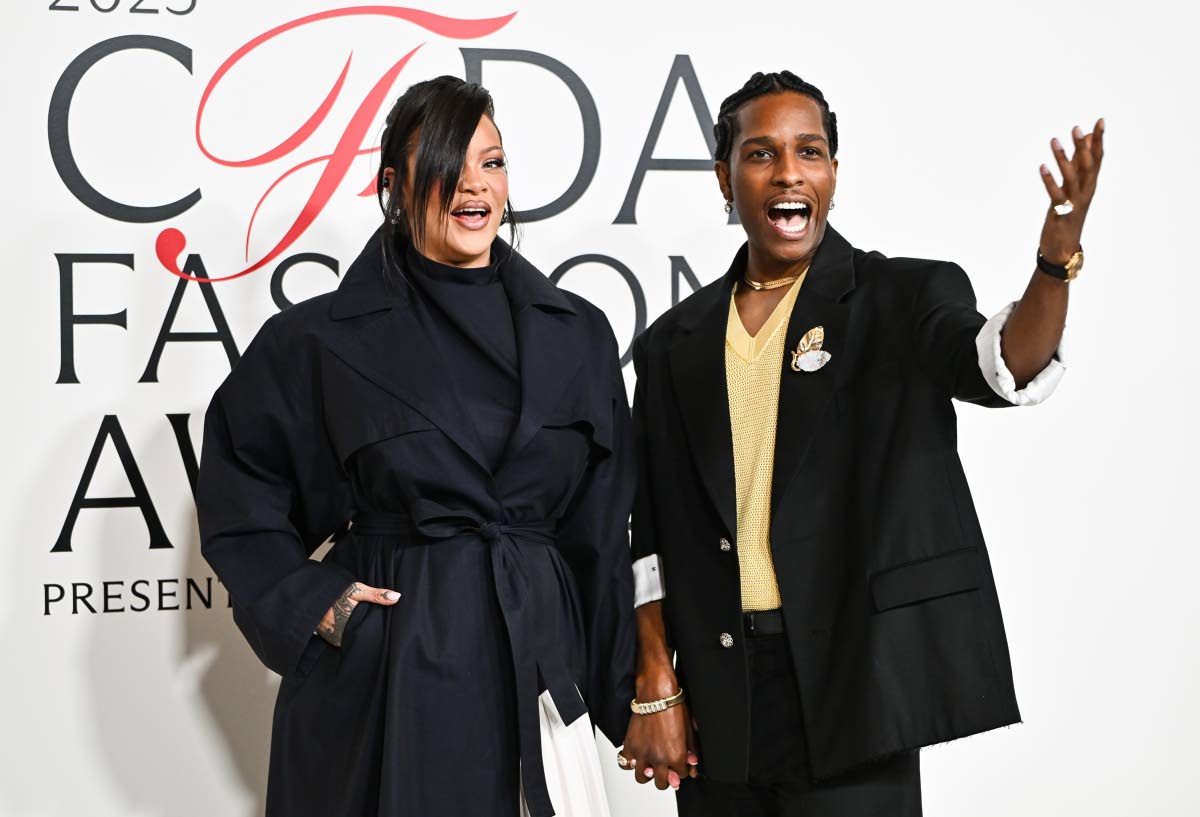 Rihanna and A$AP Rocky attend the CFDA Fashion Awards.