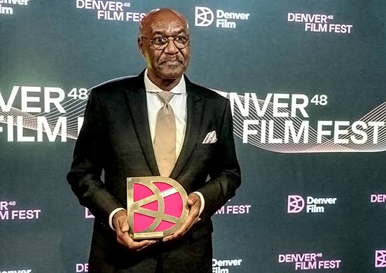 Actor Delroy Lindo accepts the Career Achievement Award at the Denver Film Festival on November 1.