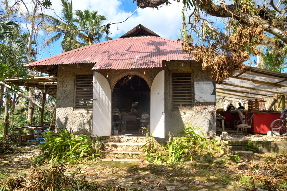 A section of Pinto Pottery located on the Good Hope Estate in Falmouth, Trelawny, pictured during post-Hurricane Melissa clean-up on Friday.